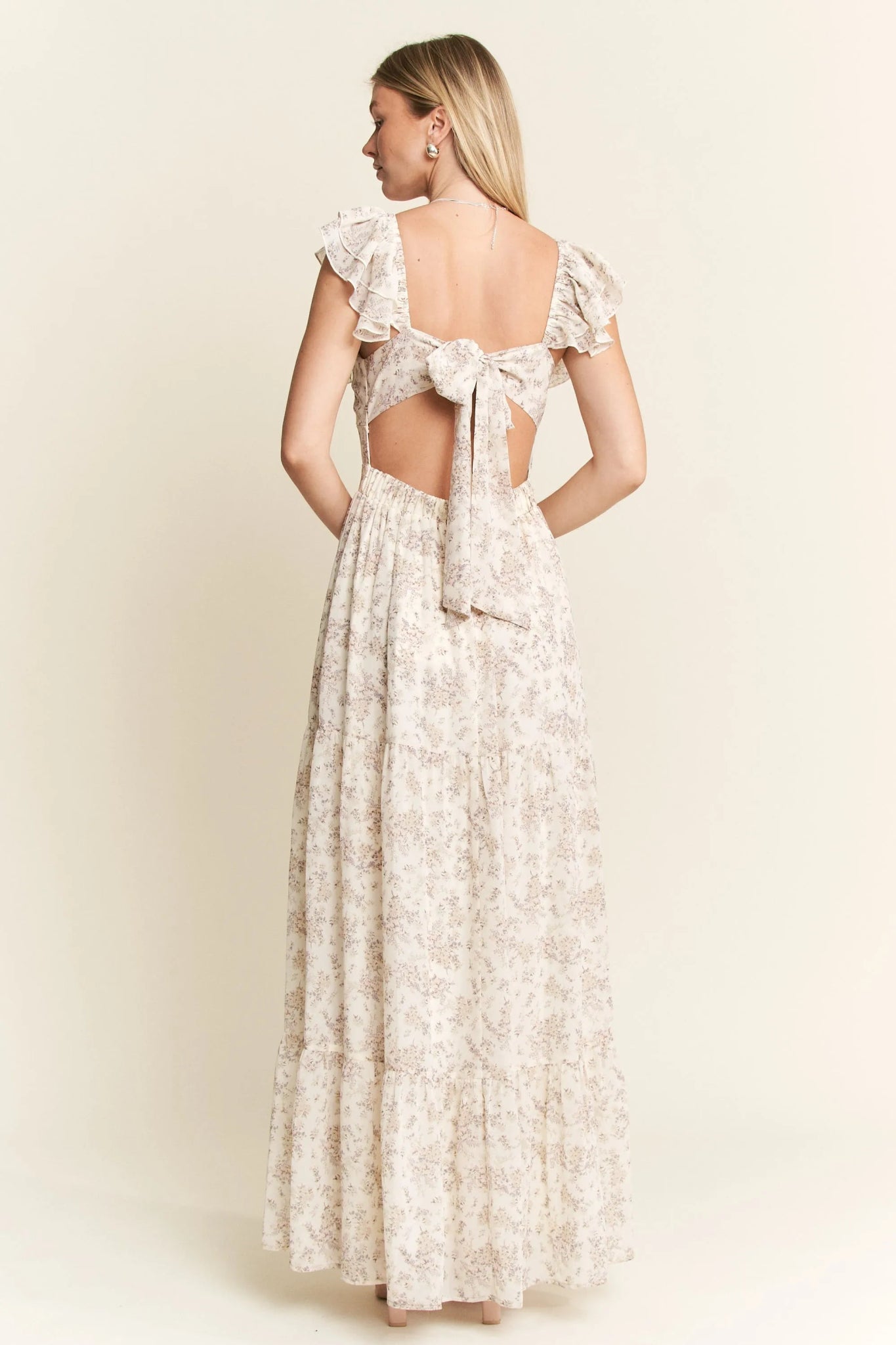 Jade By Jane Full Size Ruffle Sleeve Tiered Maxi Dress - Bitsy Gypsy Boutique