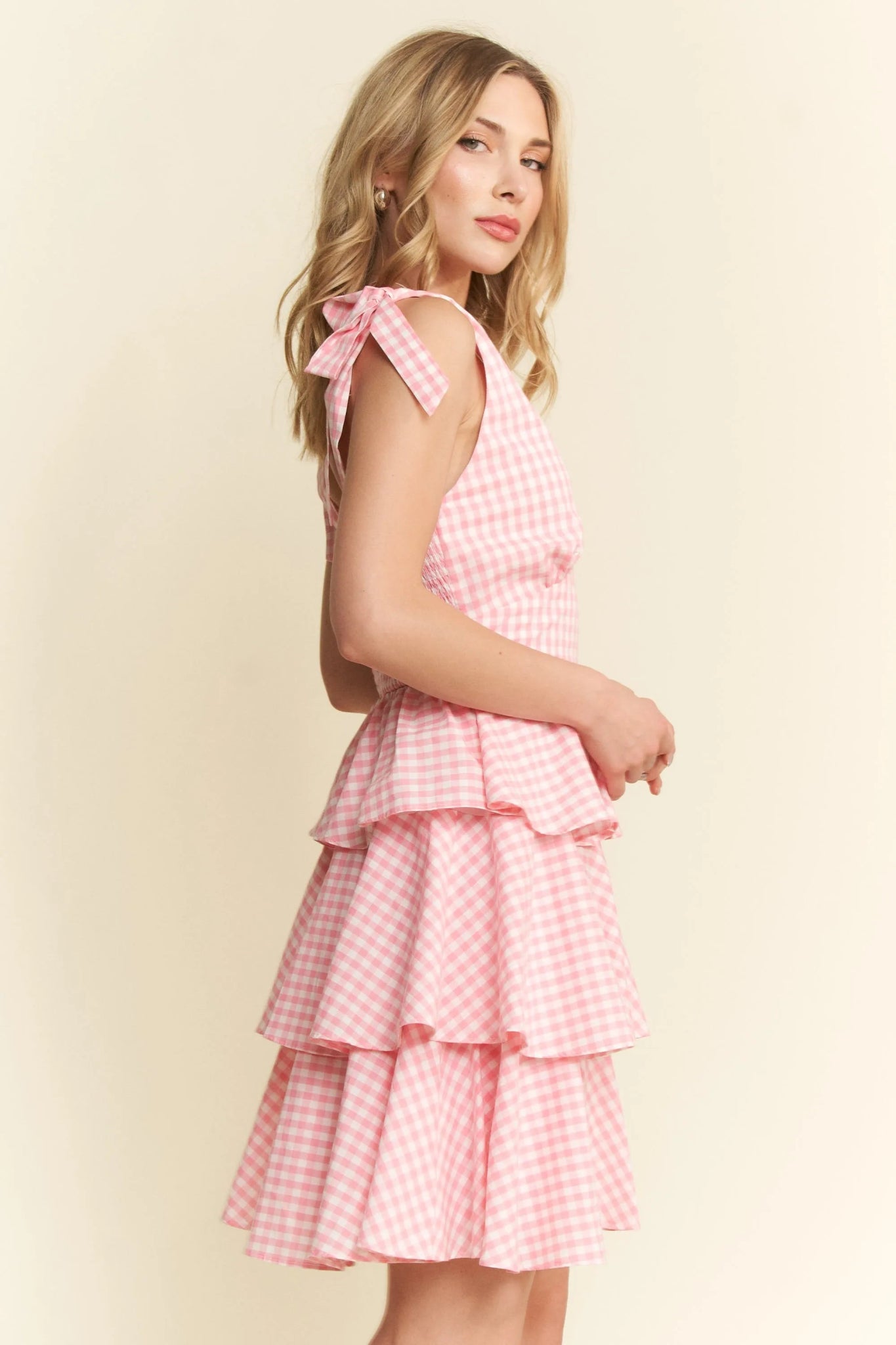 Jade By Jane Gingham Tiered Mini Dress - Bitsy Gypsy Boutique