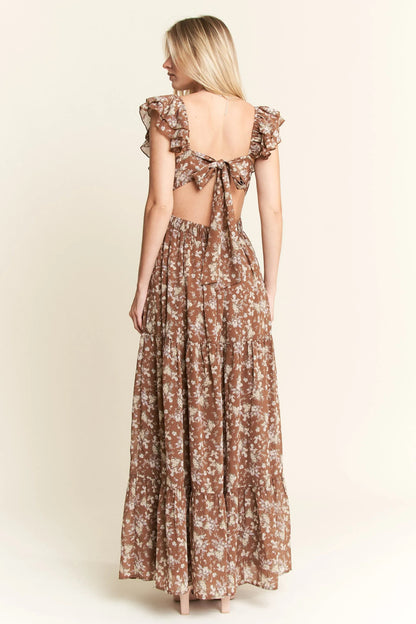 Jade By Jane Ruffle Sleeve Tiered Maxi Dress - Bitsy Gypsy Boutique