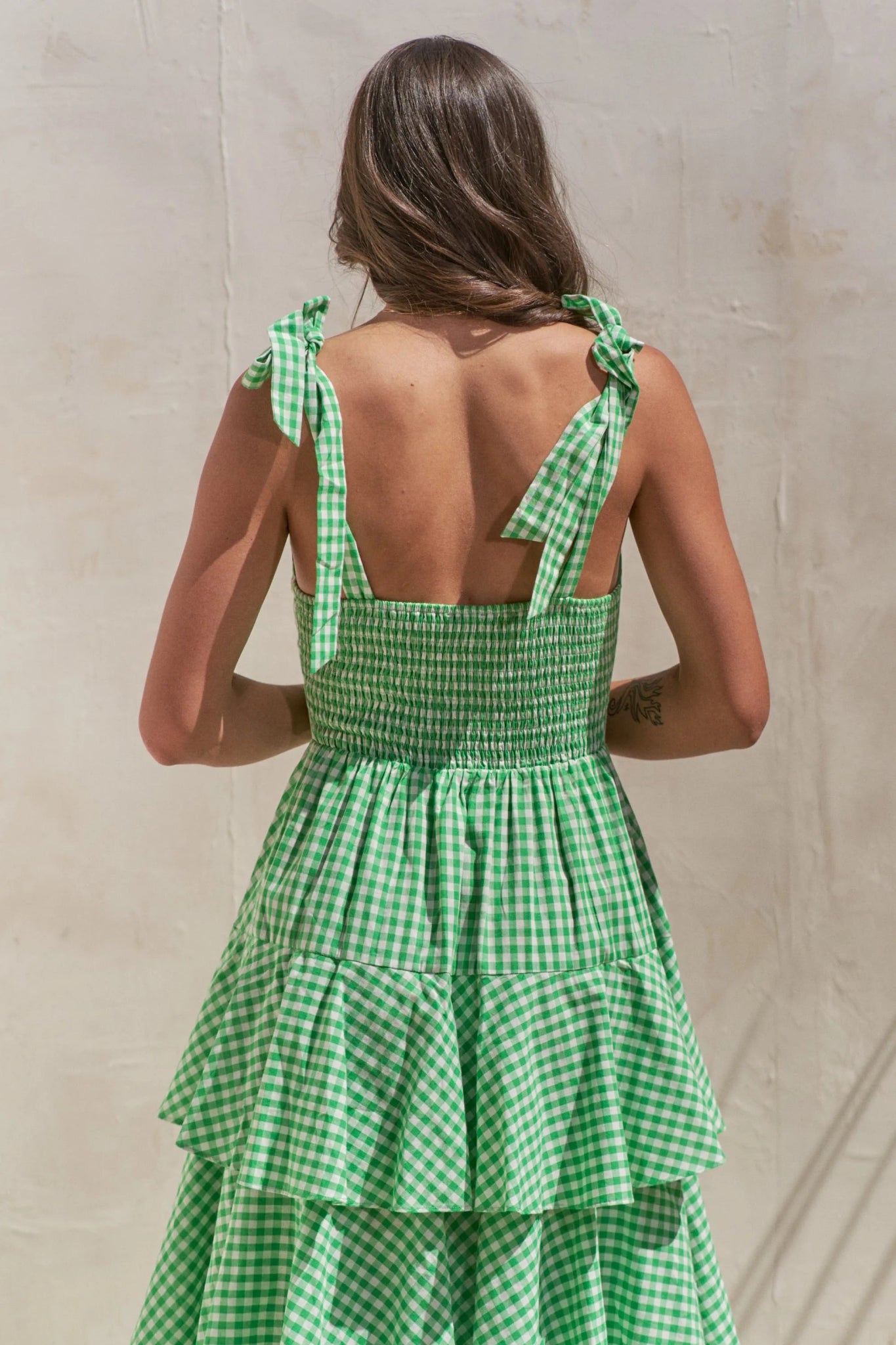 Jade By Jane Sleeveless Gingham Print Tiered Midi Dress - Bitsy Gypsy Boutique