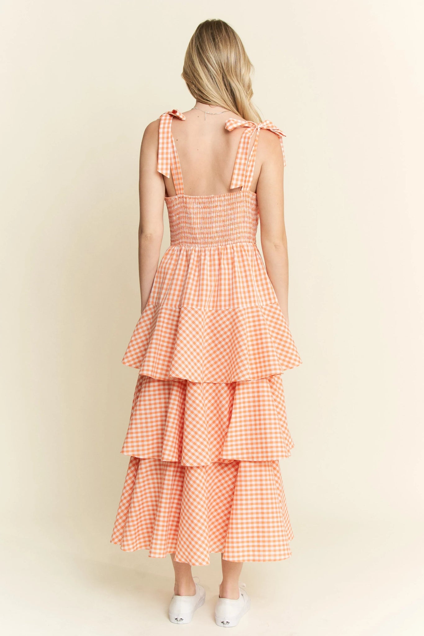 Jade By Jane Sleeveless Gingham Print Tiered Midi Dress - Bitsy Gypsy Boutique