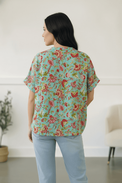 Jade Garden Easy Does it Blouse - Bitsy Gypsy Boutique