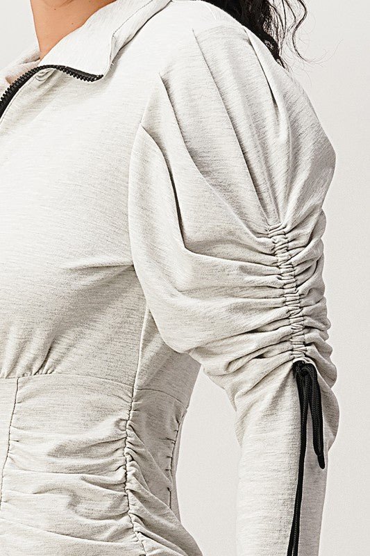 JERSEY ZIPPER MINI DRESS - Bitsy Gypsy Boutique