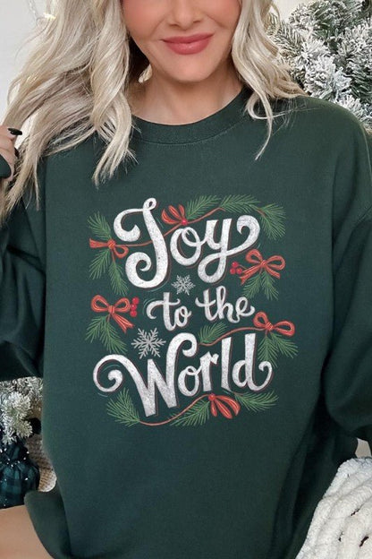 Joy to the World Christmas Graphic Sweatshirt - Bitsy Gypsy Boutique