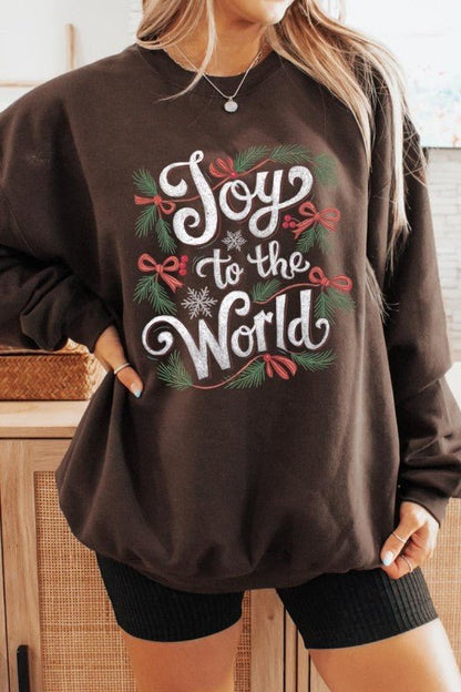 Joy to the World Christmas Graphic Sweatshirt - Bitsy Gypsy Boutique
