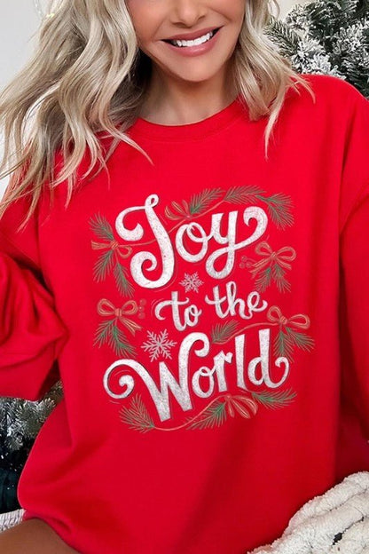 Joy to the World Christmas Graphic Sweatshirt - Bitsy Gypsy Boutique