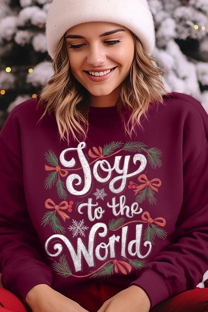 Joy to the World Christmas Graphic Sweatshirt - Bitsy Gypsy Boutique