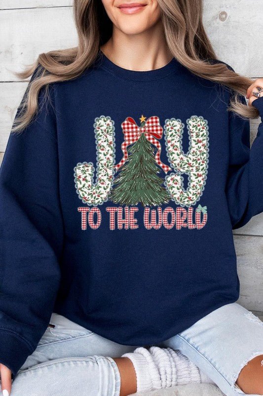 Joy to the World Graphic Sweatshirt - Bitsy Gypsy Boutique