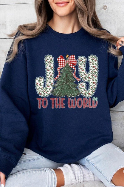 Joy to the World Graphic Sweatshirt - Bitsy Gypsy Boutique