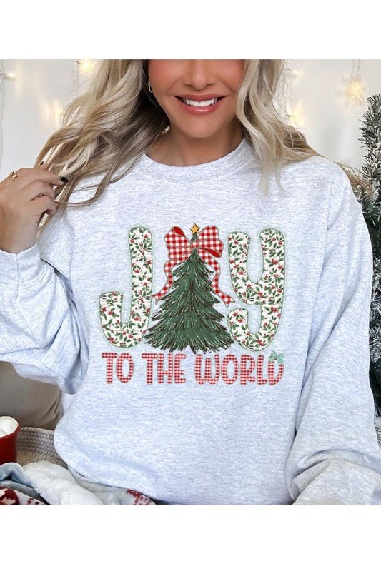 Joy to the World Graphic Sweatshirt - Bitsy Gypsy Boutique