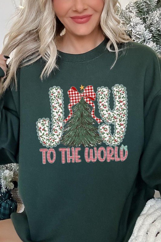 Joy to the World Graphic Sweatshirt - Bitsy Gypsy Boutique
