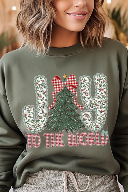 Joy to the World Graphic Sweatshirt - Bitsy Gypsy Boutique