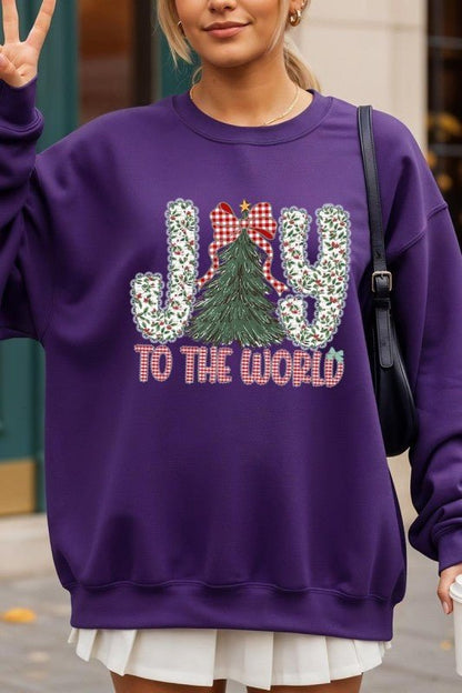 Joy to the World Graphic Sweatshirt - Bitsy Gypsy Boutique