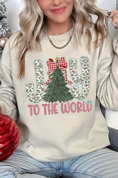 Joy to the World Graphic Sweatshirt - Bitsy Gypsy Boutique