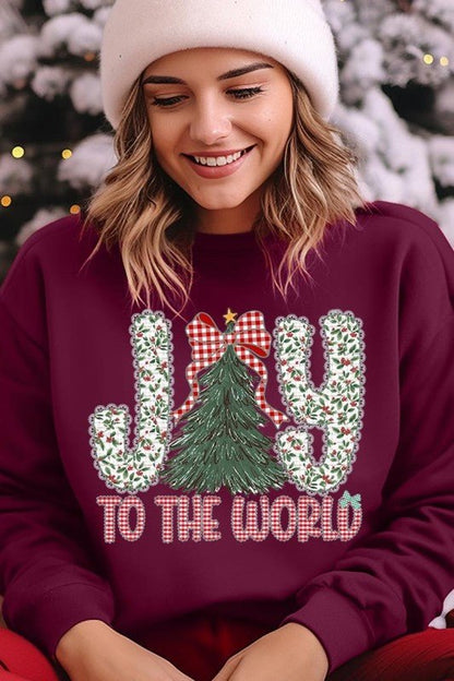 Joy to the World Graphic Sweatshirt - Bitsy Gypsy Boutique