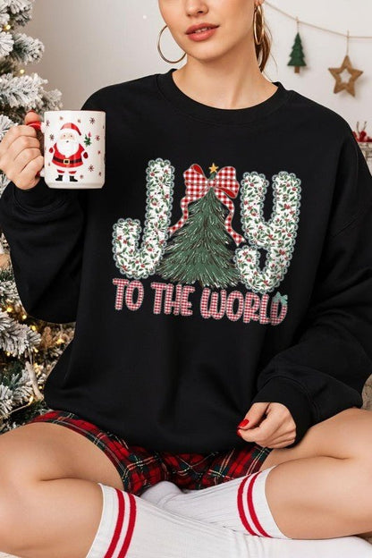 Joy to the World Graphic Sweatshirt - Bitsy Gypsy Boutique