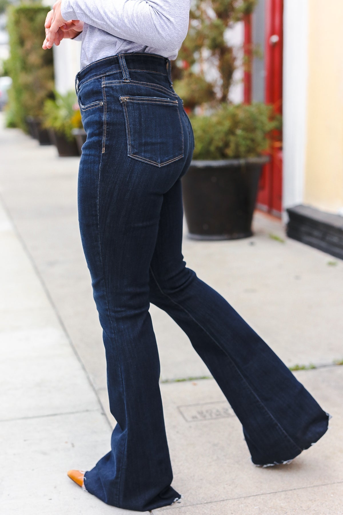 Judy Blue Dark Wash Raw Hem Jeans - Bitsy Gypsy Boutique