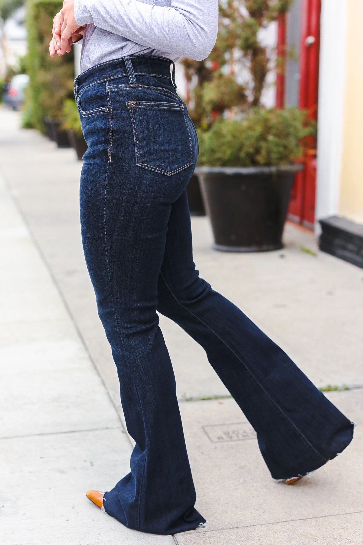 Judy Blue Dark Wash Raw Hem Jeans - Bitsy Gypsy Boutique