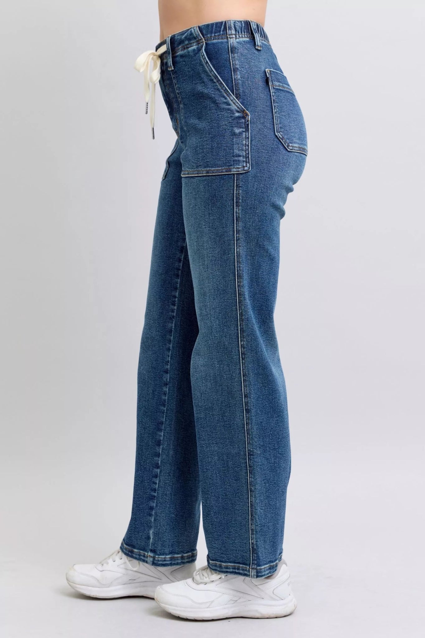 Judy Blue Drawstring Straight Jeans with Pockets - Bitsy Gypsy Boutique