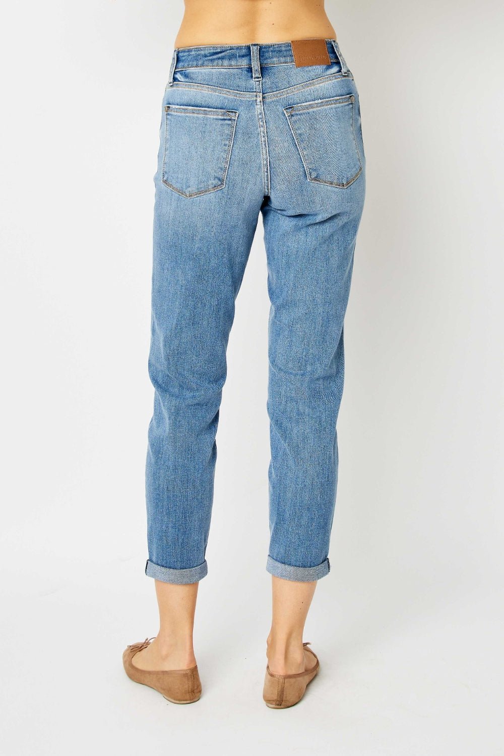 Judy Blue Full Size Cuffed Hem Slim Jeans - Bitsy Gypsy Boutique