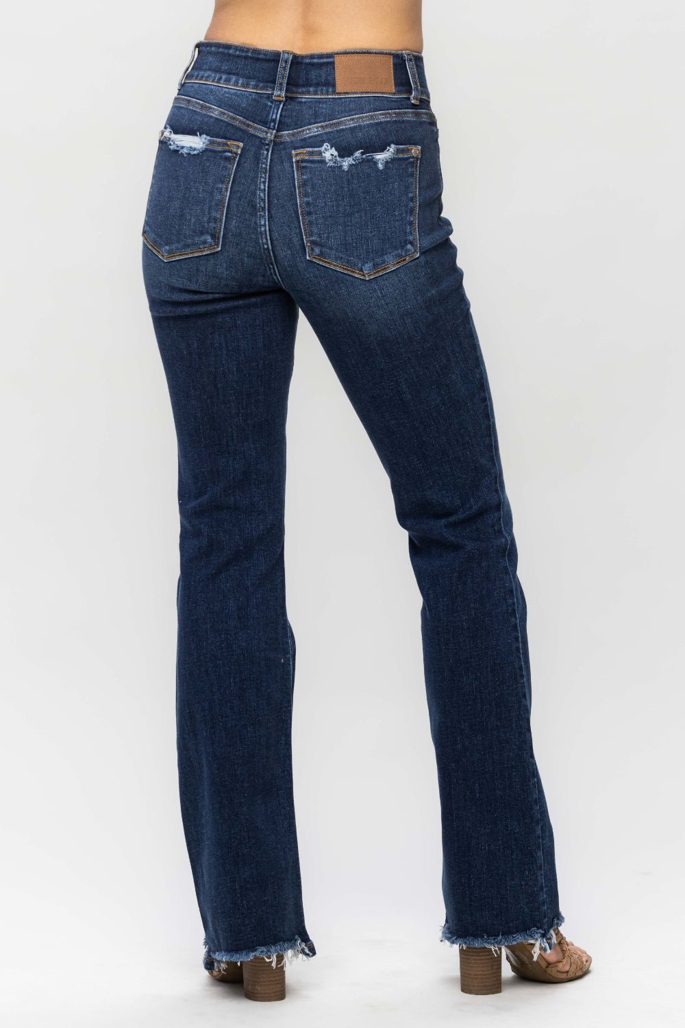 Judy Blue Full Size Frayed Hem Bootcut Jeans - Bitsy Gypsy Boutique