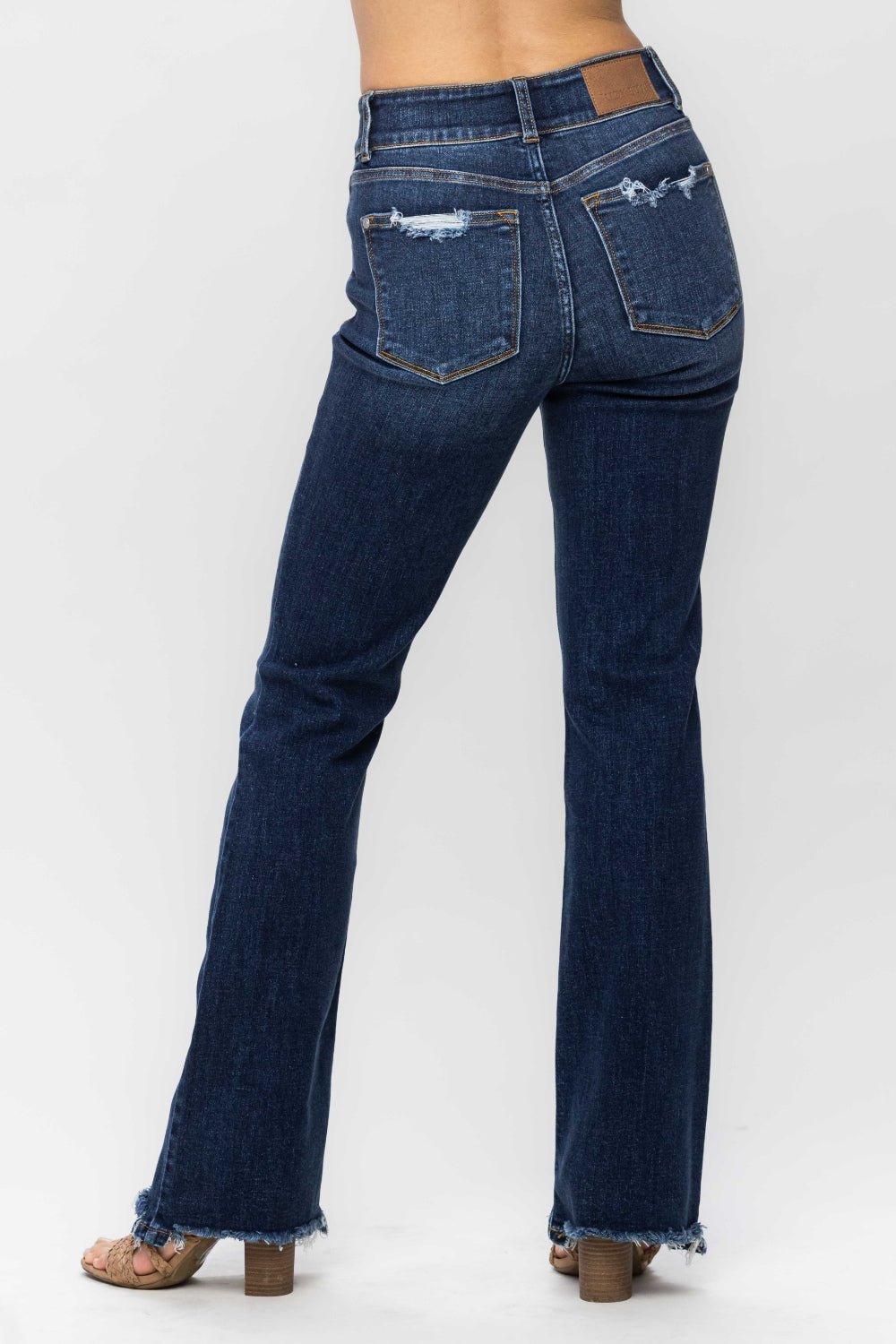 Judy Blue Full Size Frayed Hem Bootcut Jeans - Bitsy Gypsy Boutique