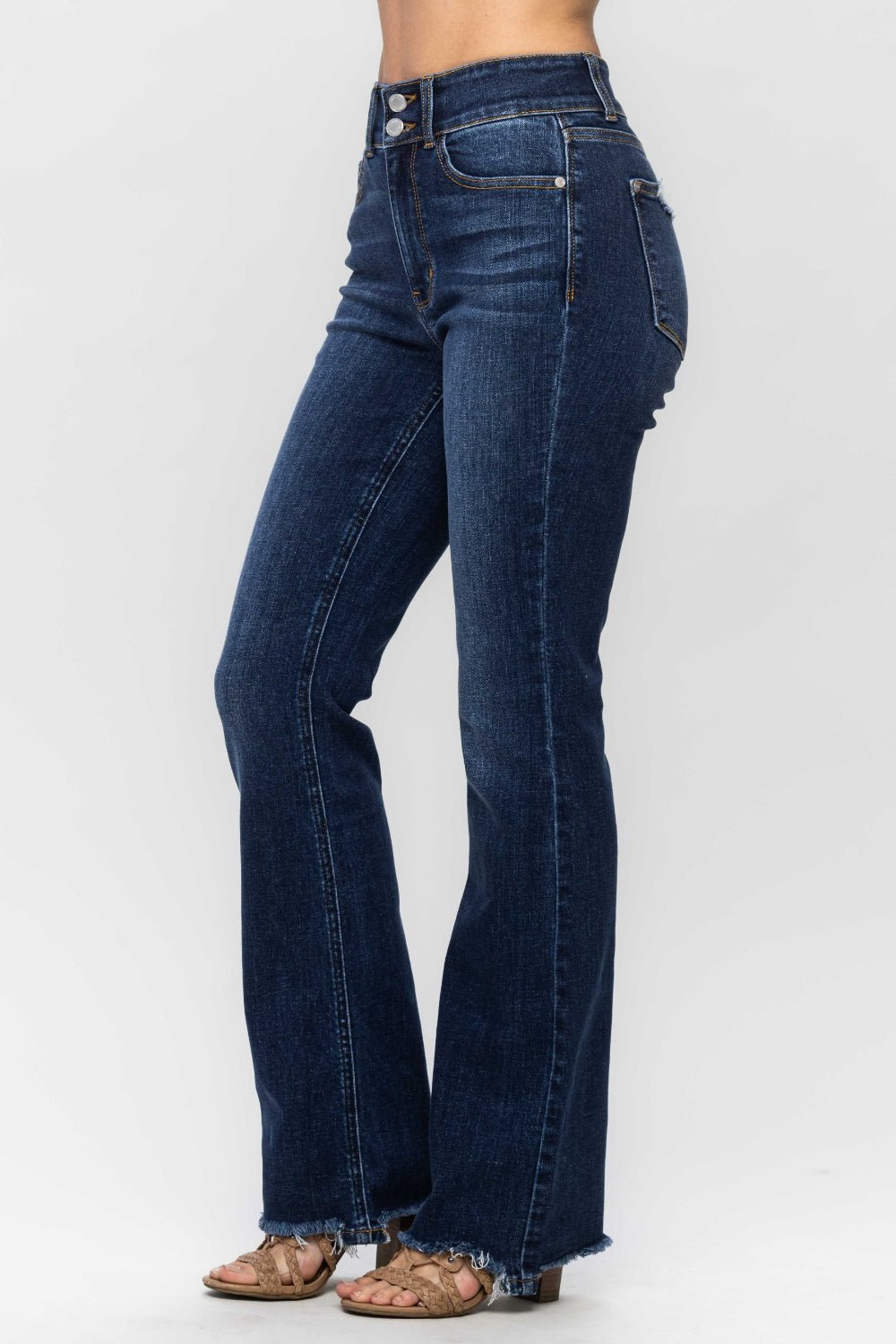 Judy Blue Full Size Frayed Hem Bootcut Jeans - Bitsy Gypsy Boutique