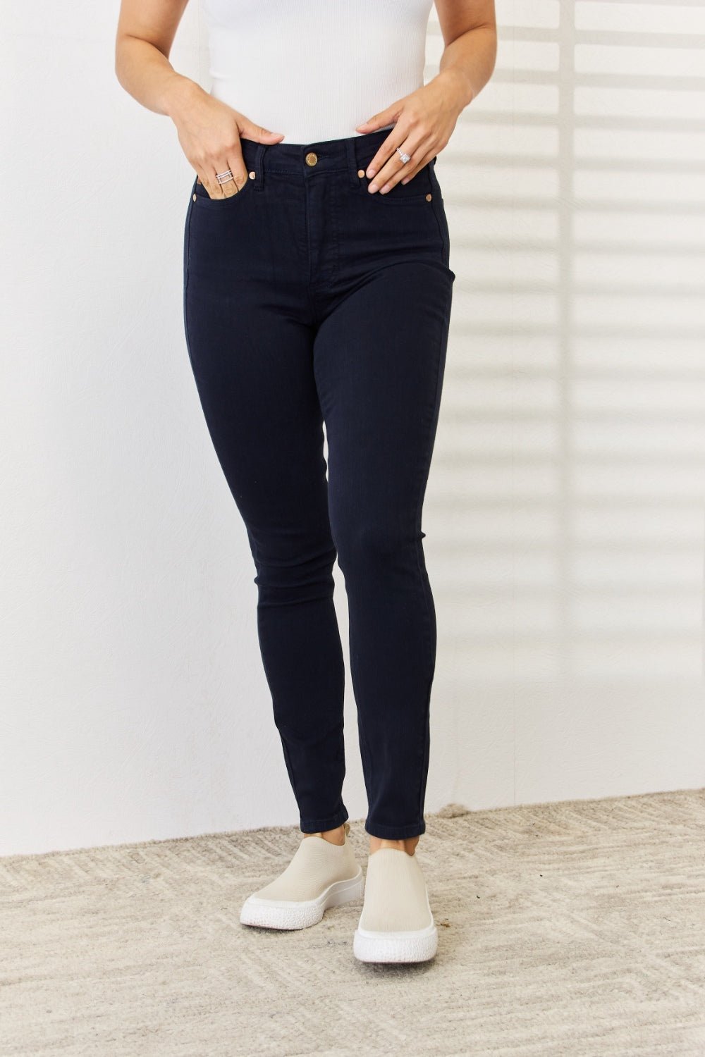 Judy Blue Full Size Garment Dyed Tummy Control Skinny Jeans - Bitsy Gypsy Boutique