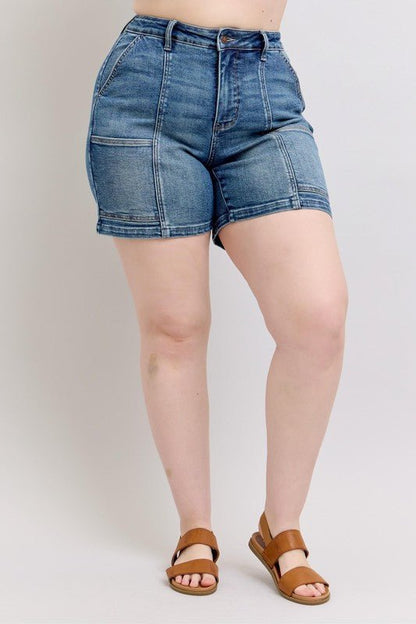Judy Blue Full Size High Rise Denim Shorts Plus Size - Bitsy Gypsy Boutique