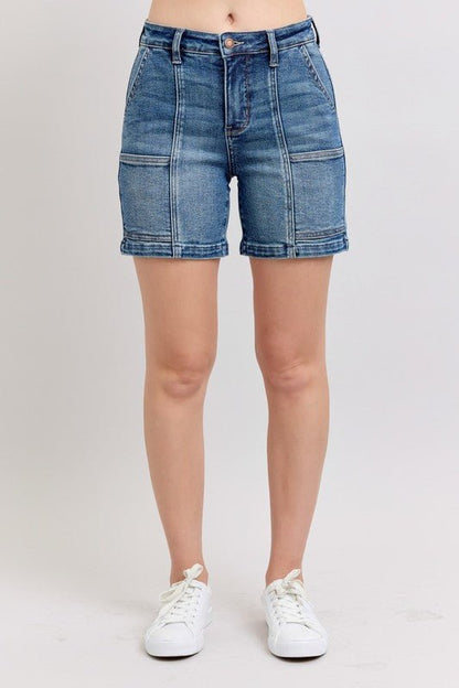 Judy Blue Full Size High Rise Denim Shorts Plus Size - Bitsy Gypsy Boutique