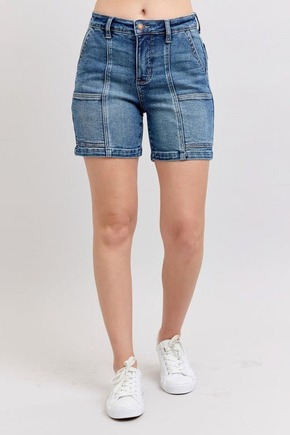 Judy Blue Full Size High Rise Denim Shorts Plus Size - Bitsy Gypsy Boutique
