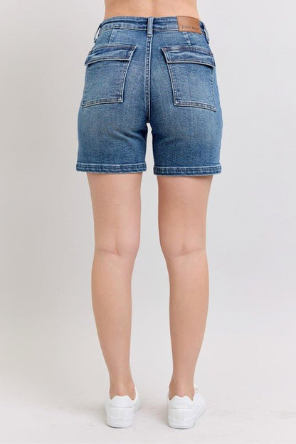 Judy Blue Full Size High Rise Denim Shorts Plus Size - Bitsy Gypsy Boutique