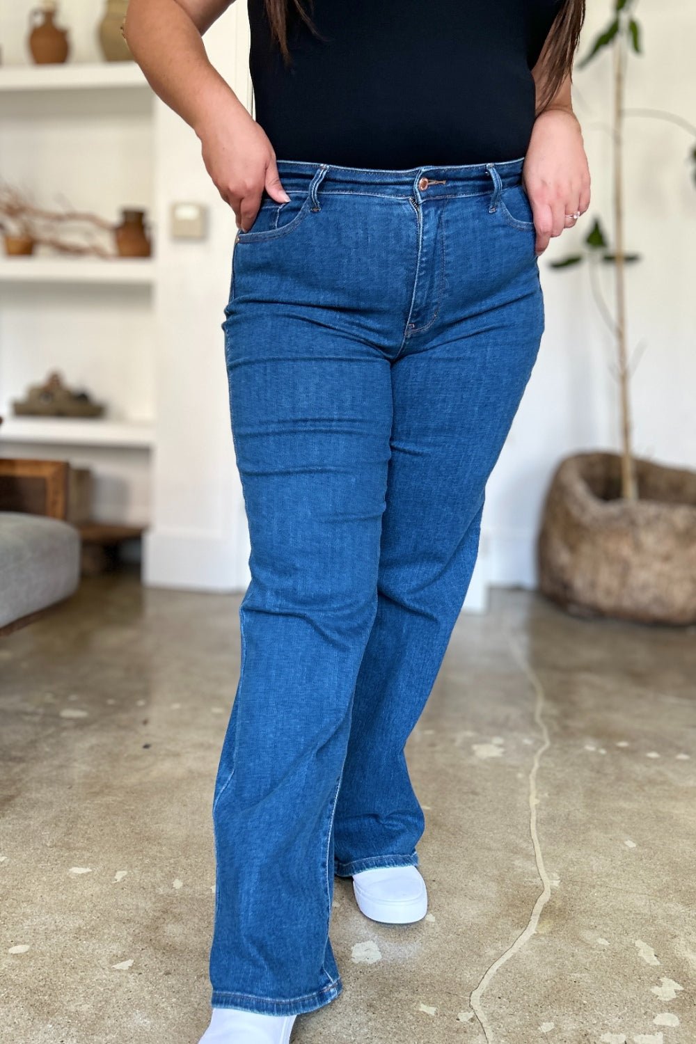 Judy Blue Full Size High Rise Straight Jeans - Bitsy Gypsy Boutique