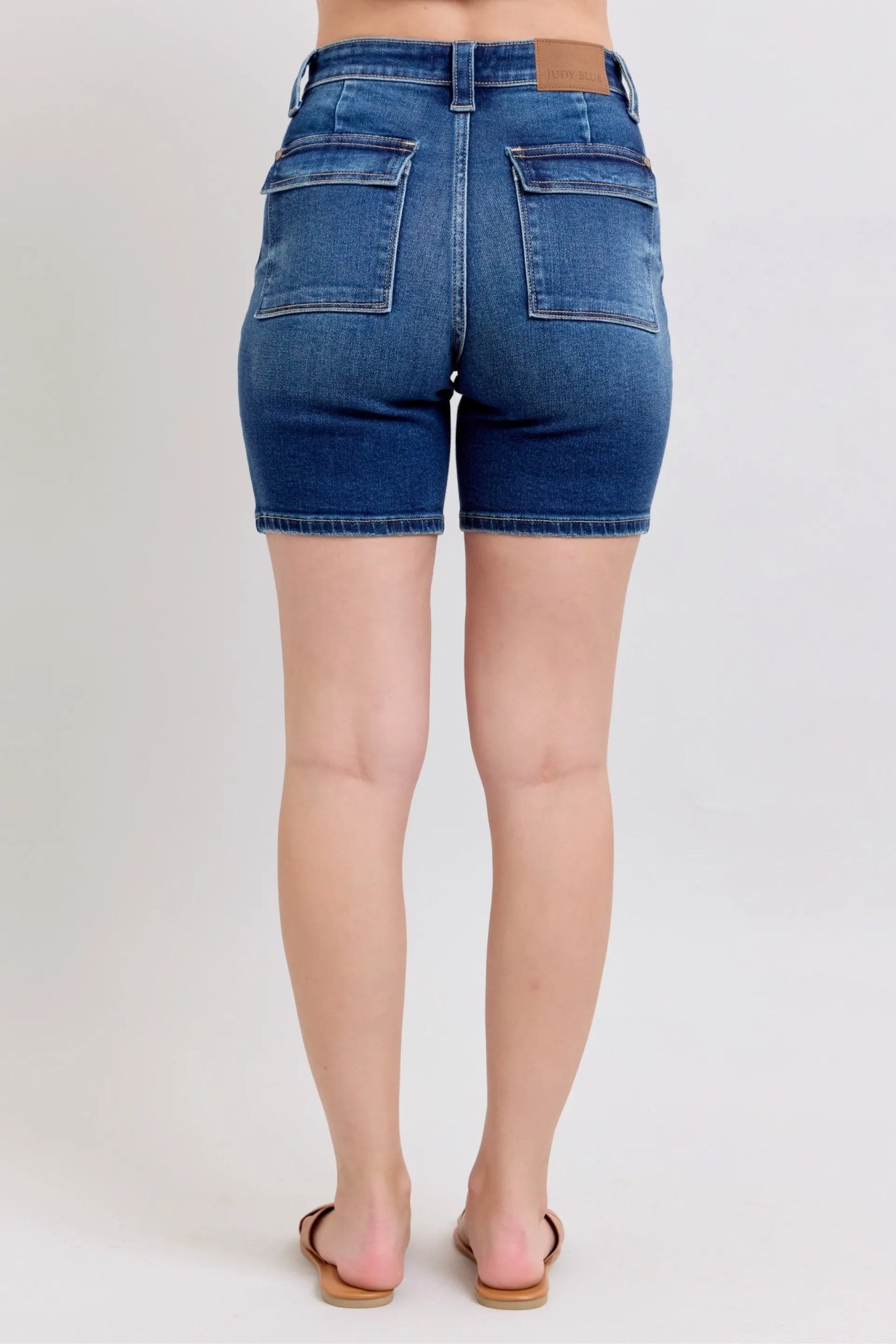 Judy Blue Full Size High Waist Bermudas Jeans W/ Back Flap Pockets - Bitsy Gypsy Boutique