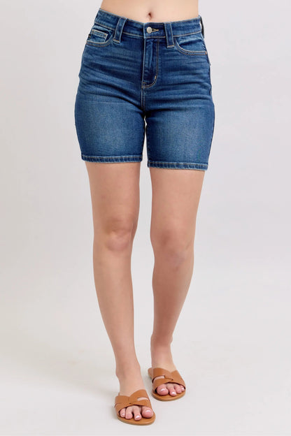 Judy Blue Full Size High Waist Bermudas Jeans W/ Back Flap Pockets - Bitsy Gypsy Boutique