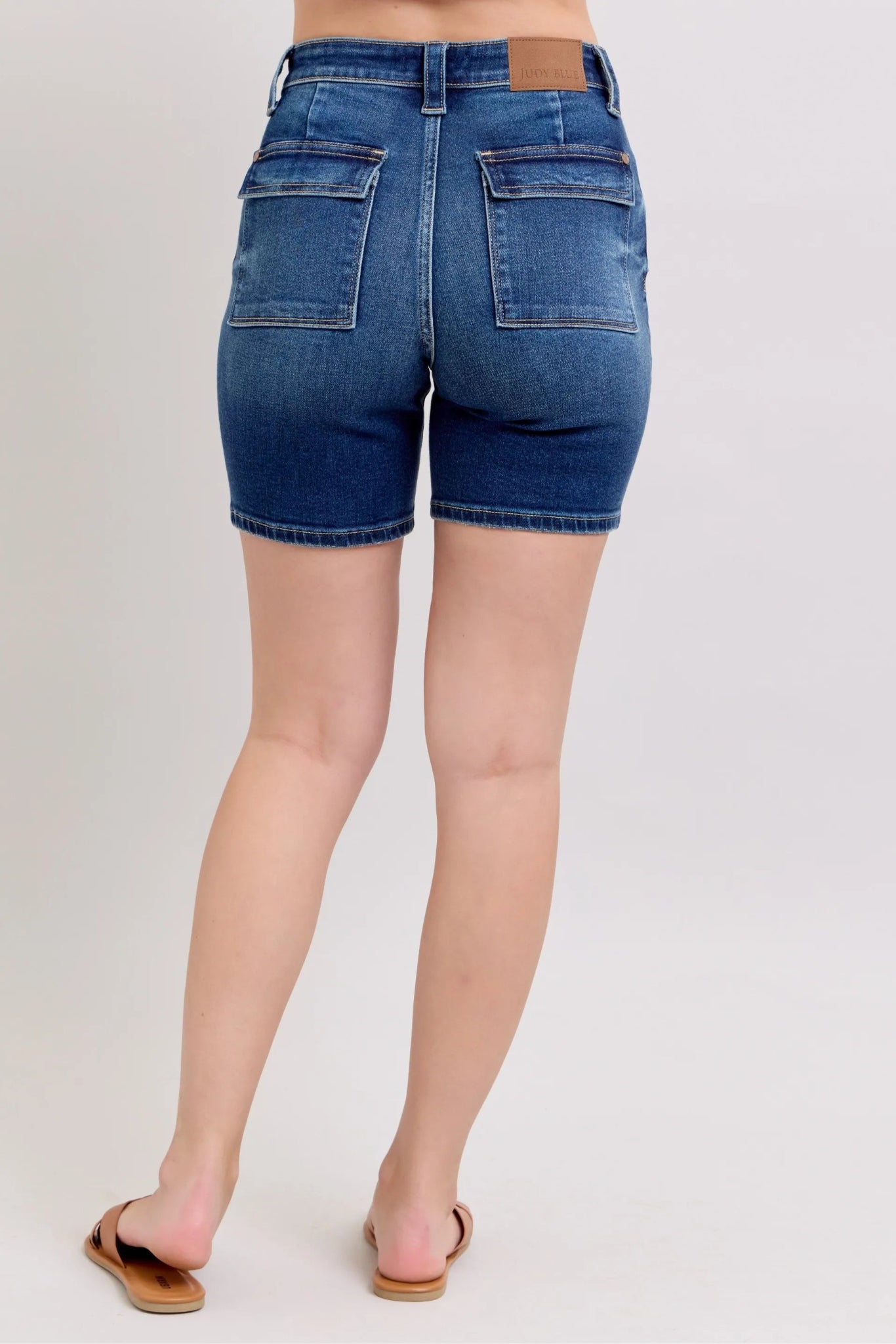 Judy Blue Full Size High Waist Bermudas Jeans W/ Back Flap Pockets - Bitsy Gypsy Boutique