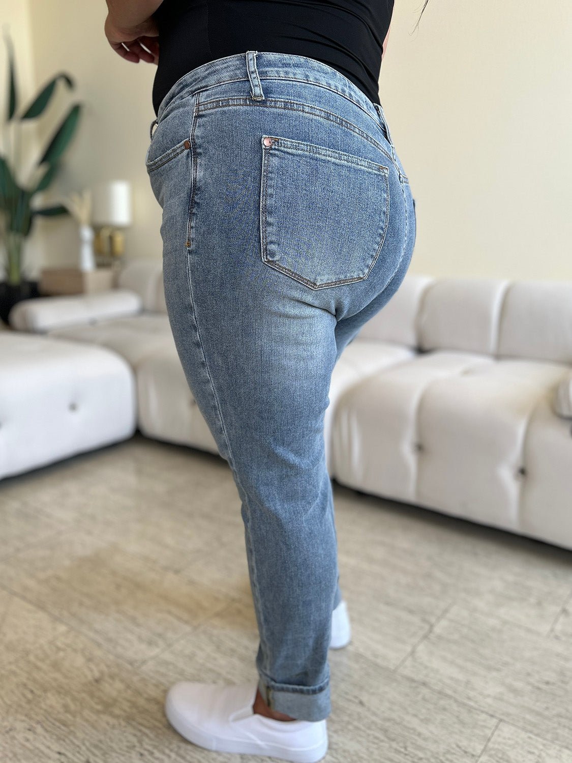 Judy Blue Full Size High Waist Cuff Hem Jeans - Bitsy Gypsy Boutique