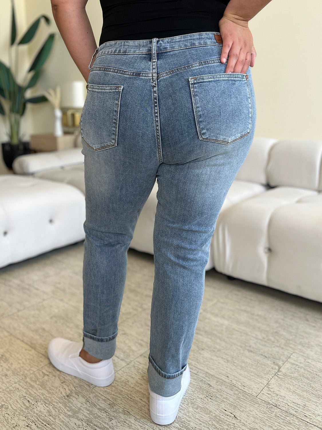 Judy Blue Full Size High Waist Cuff Hem Jeans - Bitsy Gypsy Boutique