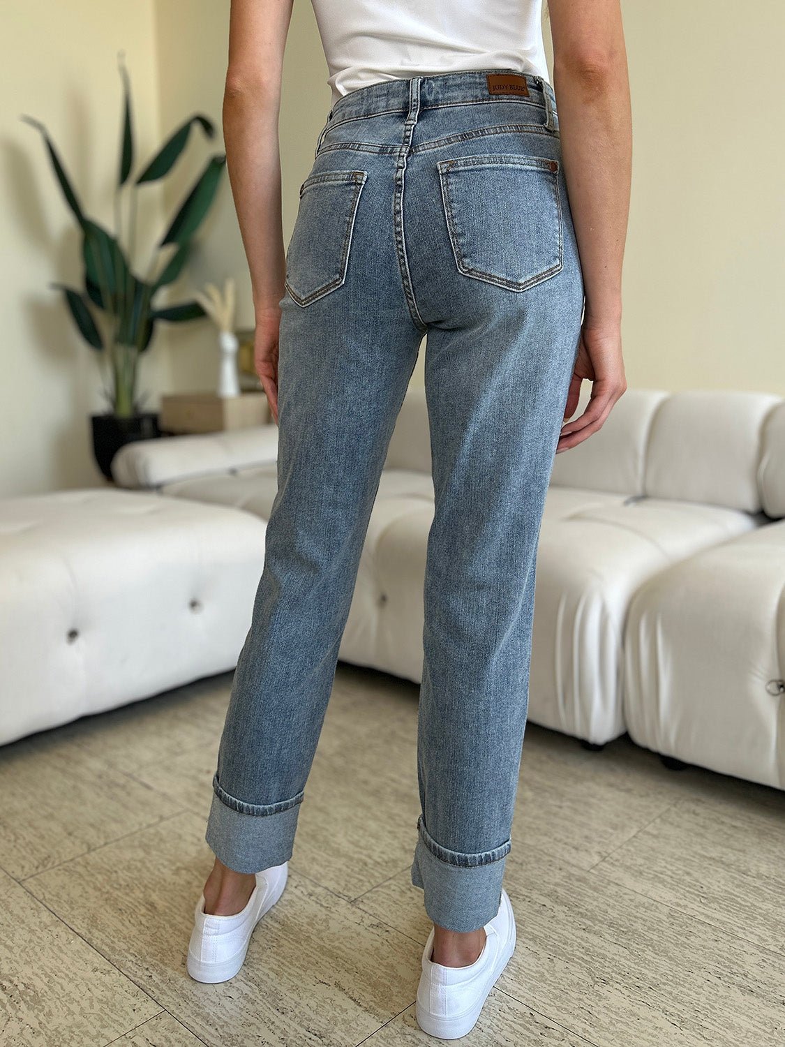 Judy Blue Full Size High Waist Cuff Hem Jeans - Bitsy Gypsy Boutique