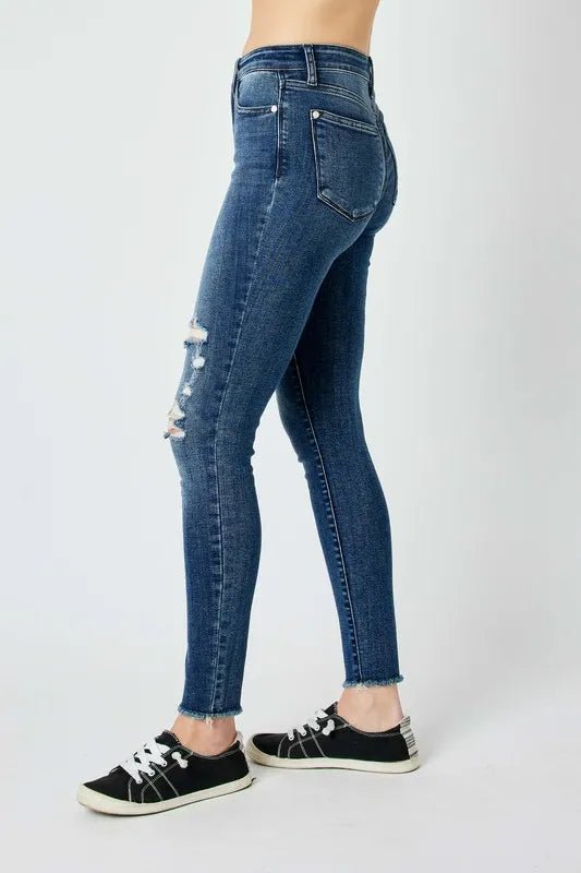Judy Blue Full Size High Waist Distressed Skinny Jeans - Bitsy Gypsy Boutique