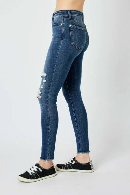 Judy Blue Full Size High Waist Distressed Skinny Jeans - Bitsy Gypsy Boutique