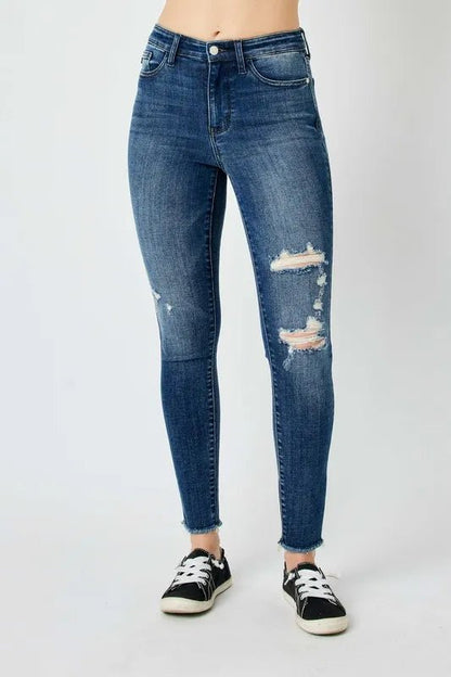 Judy Blue Full Size High Waist Distressed Skinny Jeans - Bitsy Gypsy Boutique