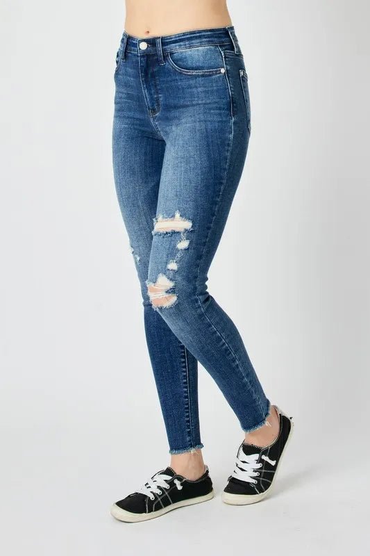 Judy Blue Full Size High Waist Distressed Skinny Jeans - Bitsy Gypsy Boutique