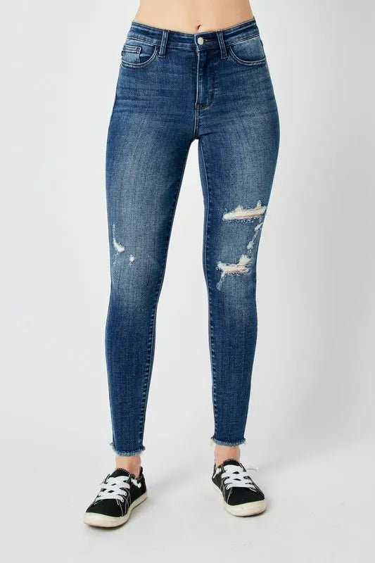 Judy Blue Full Size High Waist Distressed Skinny Jeans - Bitsy Gypsy Boutique