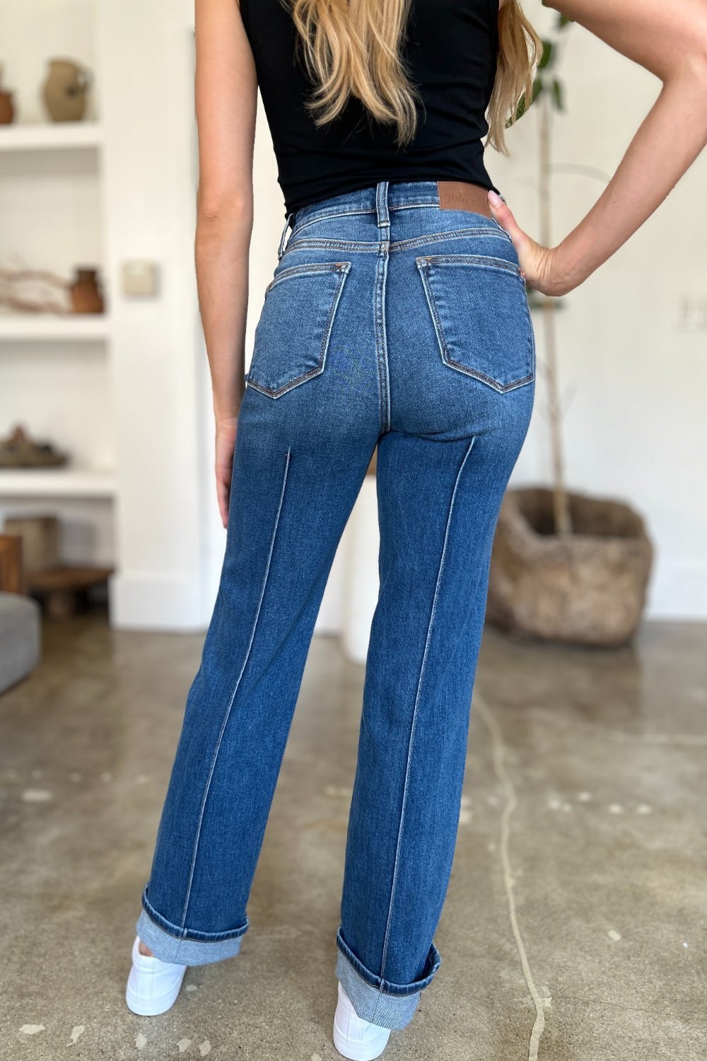 Judy Blue Full Size High Waist Front Seam Detail Straight Jeans - Bitsy Gypsy Boutique