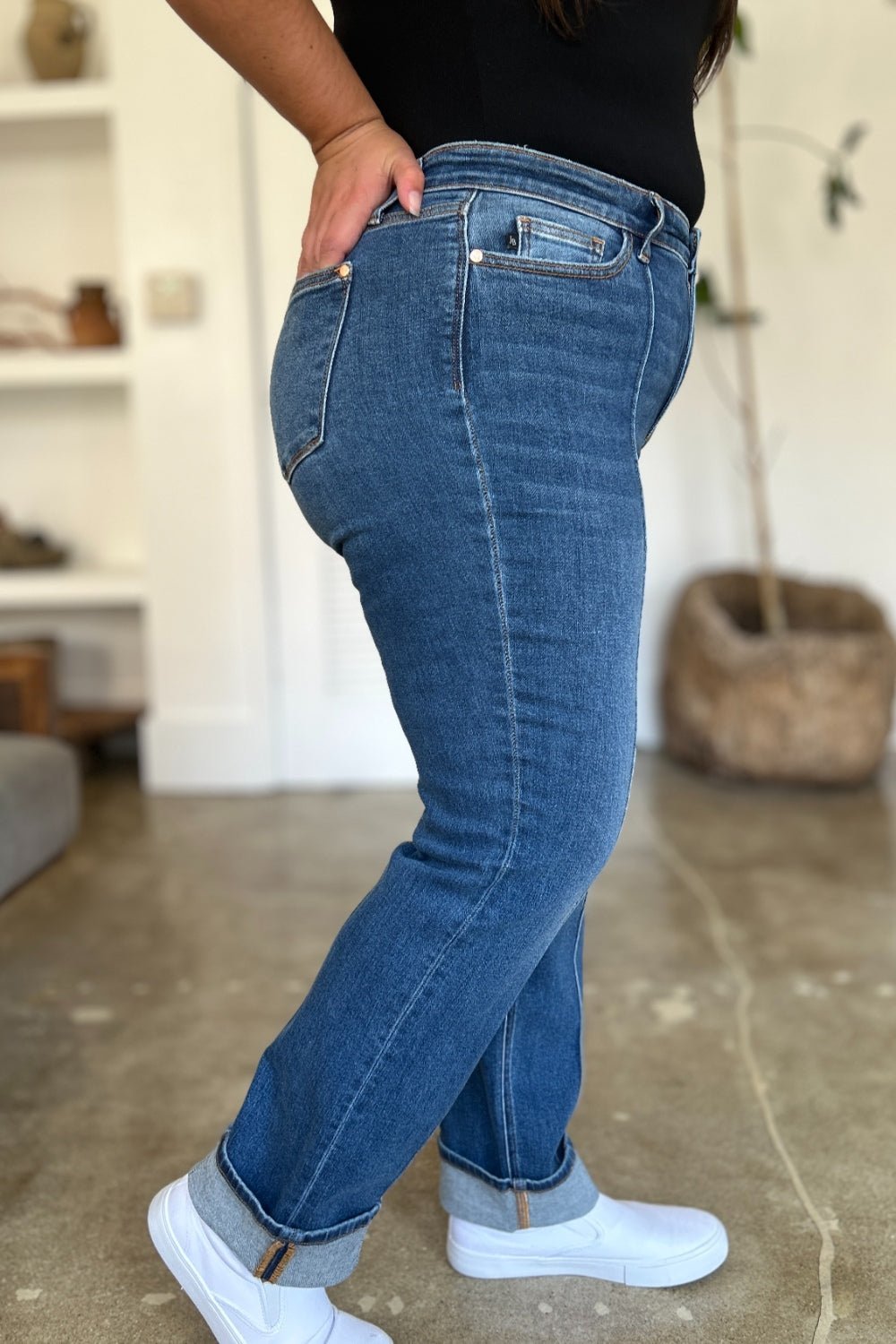 Judy Blue Full Size High Waist Front Seam Detail Straight Jeans - Bitsy Gypsy Boutique