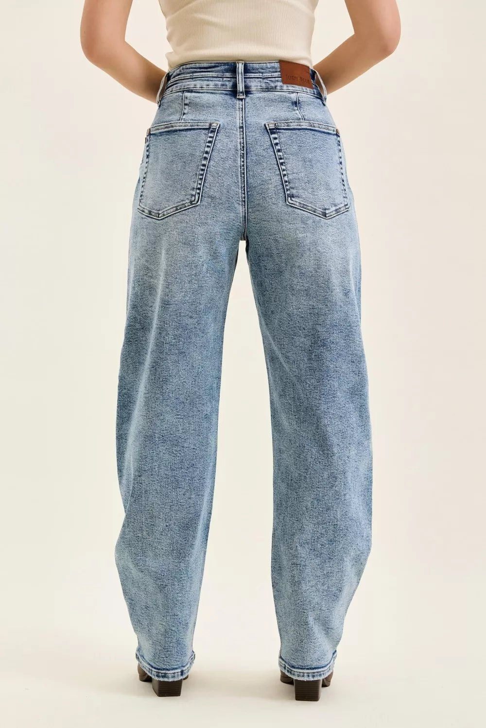 Judy Blue Full Size High Waist Marlow Arc Leg Jeans with Double Waistband Plus Size - Bitsy Gypsy Boutique