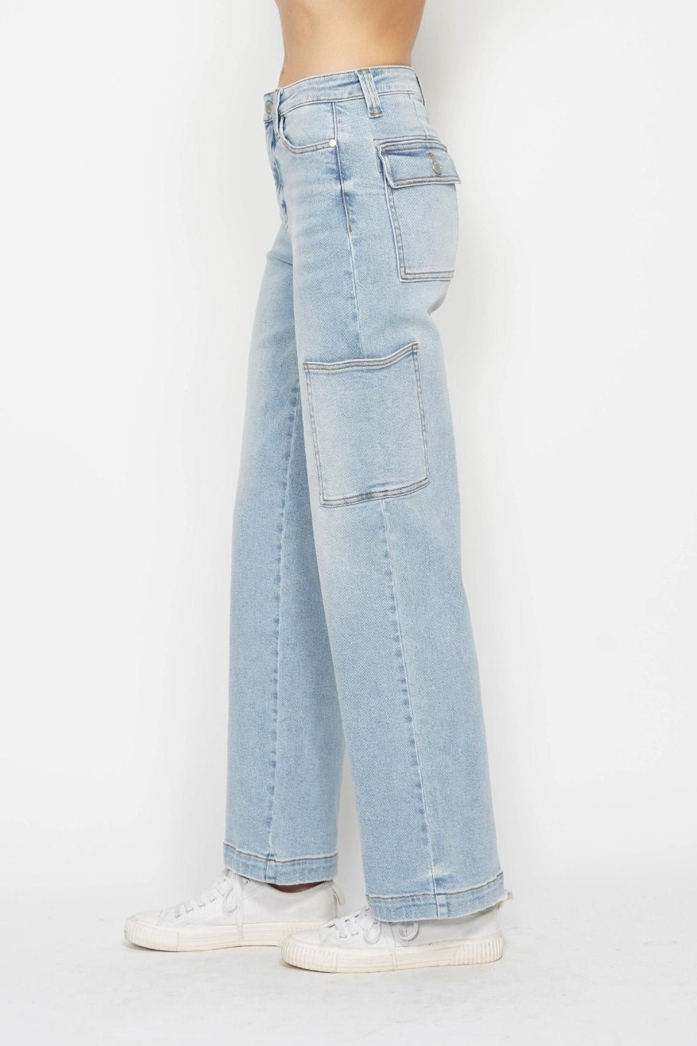 Judy Blue Full Size High Waist Straight Cargo Jeans - Bitsy Gypsy Boutique