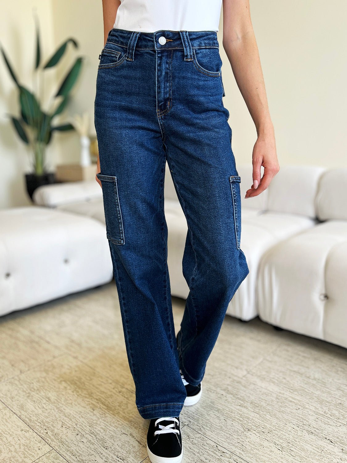 Judy Blue Full Size High Waist Straight Cargo Jeans - Bitsy Gypsy Boutique