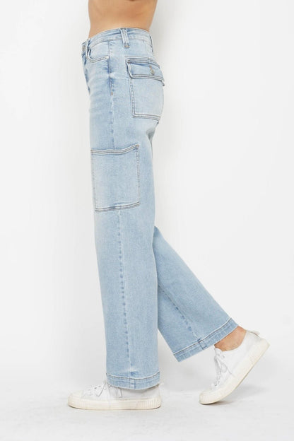 Judy Blue Full Size High Waist Straight Cargo Jeans - Bitsy Gypsy Boutique